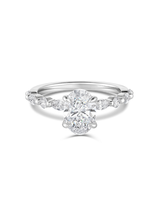 Emerald Pave Engagement Ring – 1 CT Lab Grown Diamond