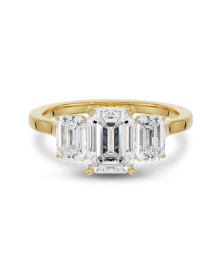 Emerald Pave Engagement Ring – 1 CT Lab Grown Diamond