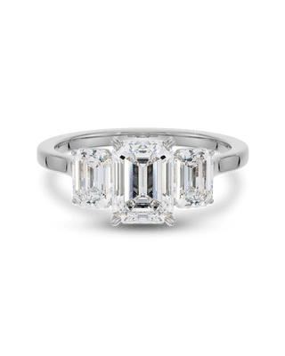 Emerald Pave Engagement Ring – 1 CT Lab Grown Diamond
