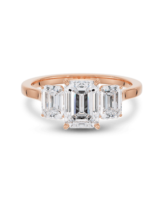 Emerald Pave Engagement Ring – 1 CT Lab Grown Diamond