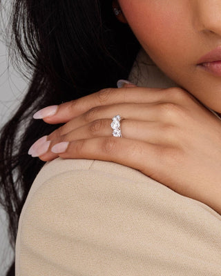 Emerald Pave Engagement Ring – 1 CT Lab Grown Diamond