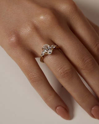 Emerald Pave Engagement Ring – 1 CT Lab Grown Diamond