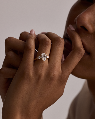 Emerald Pave Engagement Ring – 1 CT Lab Grown Diamond
