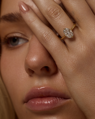 Emerald Pave Engagement Ring – 1 CT Lab Grown Diamond