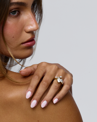 Emerald Pave Engagement Ring – 1 CT Lab Grown Diamond