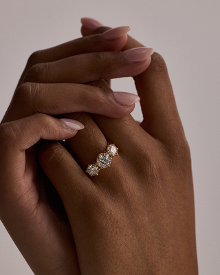 Emerald Pave Engagement Ring – 1 CT Lab Grown Diamond