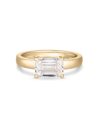 Emerald Pave Engagement Ring – 1 CT Lab Grown Diamond