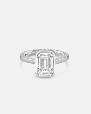 Emerald Pave Engagement Ring – 1 CT Lab Grown Diamond