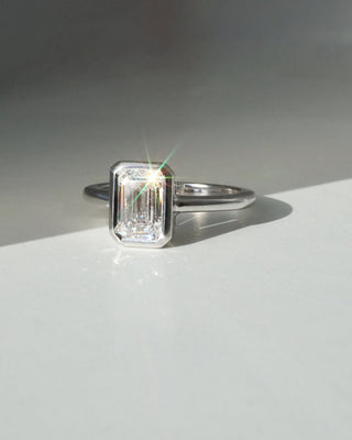Emerald Pave Engagement Ring – 1 CT Lab Grown Diamond