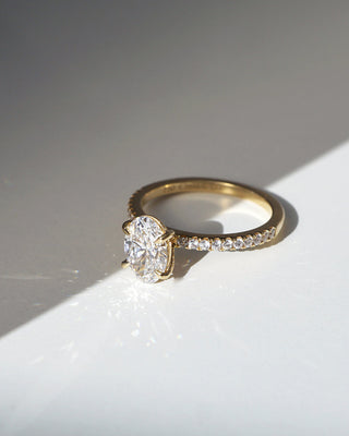 Emerald Pave Engagement Ring – 1 CT Lab Grown Diamond