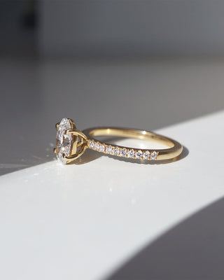 Emerald Pave Engagement Ring – 1 CT Lab Grown Diamond