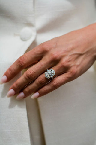 Round Swirl Semi Pave Engagement Ring – 1 CT Moissanite Diamond