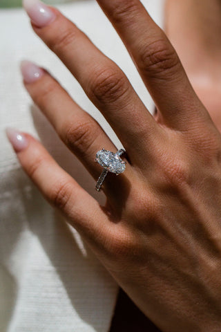 Round Swirl Semi Pave Engagement Ring – 1 CT Moissanite Diamond