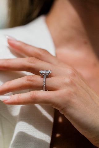 Round Swirl Semi Pave Engagement Ring – 1 CT Moissanite Diamond