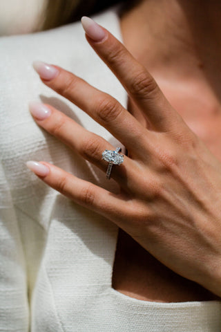 Round Swirl Semi Pave Engagement Ring – 1 CT Moissanite Diamond