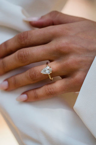 Round Swirl Semi Pave Engagement Ring – 1 CT Moissanite Diamond