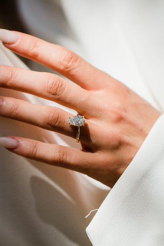 Round Swirl Semi Pave Engagement Ring – 1 CT Moissanite Diamond
