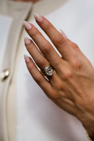 Round Swirl Semi Pave Engagement Ring – 1 CT Moissanite Diamond