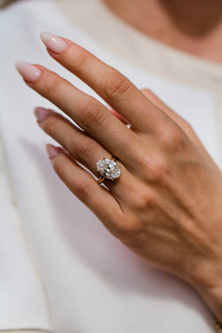Round Swirl Semi Pave Engagement Ring – 1 CT Moissanite Diamond