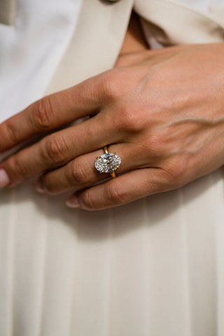 Round Swirl Semi Pave Engagement Ring – 1 CT Moissanite Diamond