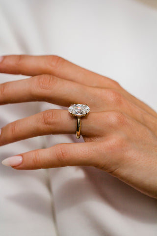 Round Swirl Semi Pave Engagement Ring – 1 CT Moissanite Diamond