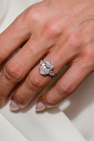 Round Swirl Semi Pave Engagement Ring – 1 CT Moissanite Diamond