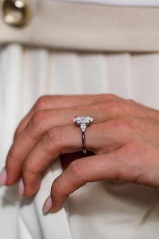 Round Swirl Semi Pave Engagement Ring – 1 CT Moissanite Diamond