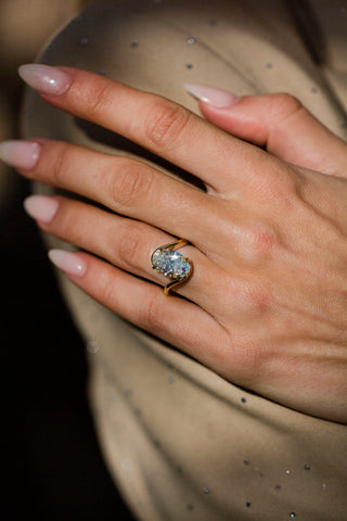 Round Swirl Semi Pave Engagement Ring – 1 CT Moissanite Diamond