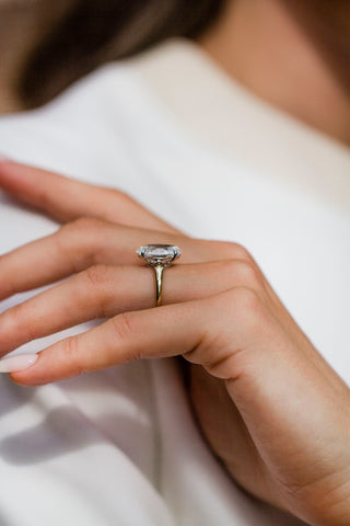Round Swirl Semi Pave Engagement Ring – 1 CT Moissanite Diamond
