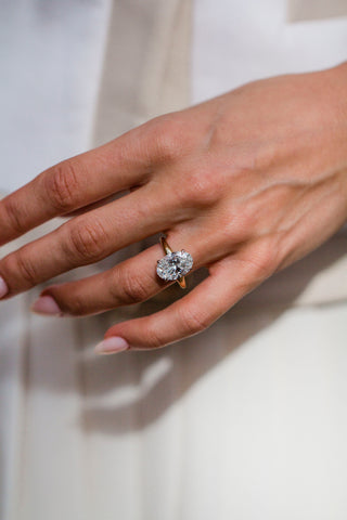 Round Swirl Semi Pave Engagement Ring – 1 CT Moissanite Diamond