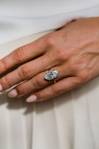 Round Swirl Semi Pave Engagement Ring – 1 CT Moissanite Diamond