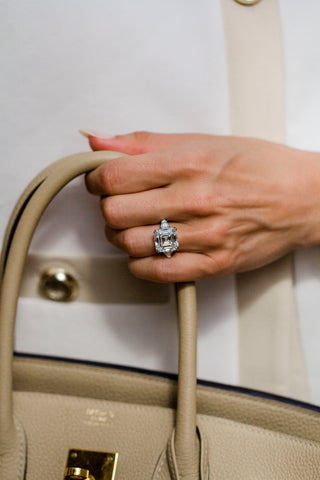 Round Swirl Semi Pave Engagement Ring – 1 CT Moissanite Diamond