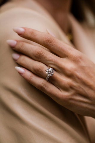 Round Swirl Semi Pave Engagement Ring – 1 CT Moissanite Diamond