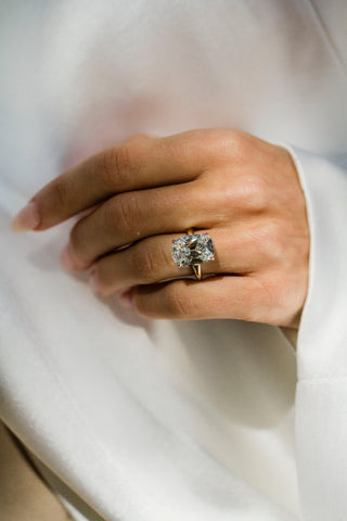 Round Swirl Semi Pave Engagement Ring – 1 CT Moissanite Diamond