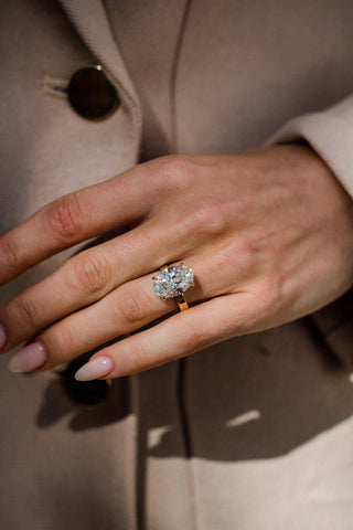 Round Swirl Semi Pave Engagement Ring – 1 CT Moissanite Diamond