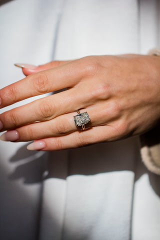 Round Swirl Semi Pave Engagement Ring – 1 CT Moissanite Diamond