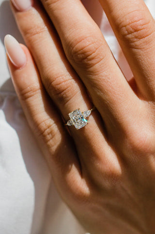Round Swirl Semi Pave Engagement Ring – 1 CT Moissanite Diamond