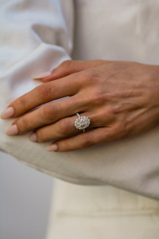 Round Swirl Semi Pave Engagement Ring – 1 CT Moissanite Diamond