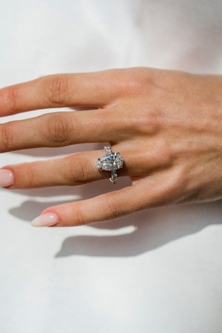 Round Swirl Semi Pave Engagement Ring – 1 CT Moissanite Diamond