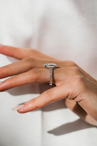 Round Swirl Semi Pave Engagement Ring – 1 CT Moissanite Diamond