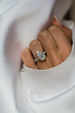 Round Swirl Semi Pave Engagement Ring – 1 CT Moissanite Diamond