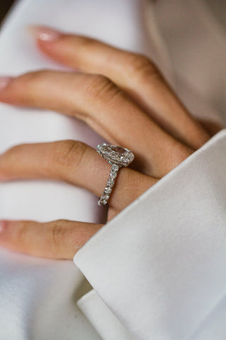 Round Swirl Semi Pave Engagement Ring – 1 CT Moissanite Diamond