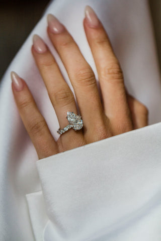 Round Swirl Semi Pave Engagement Ring – 1 CT Moissanite Diamond