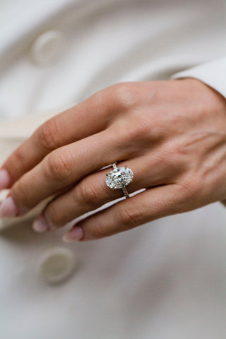 Round Swirl Semi Pave Engagement Ring – 1 CT Moissanite Diamond