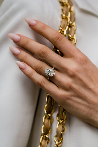 Round Swirl Semi Pave Engagement Ring – 1 CT Moissanite Diamond