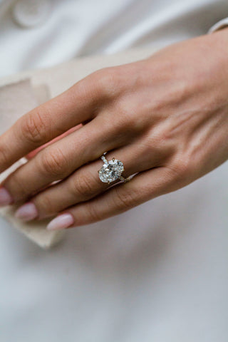 Round Swirl Semi Pave Engagement Ring – 1 CT Moissanite Diamond