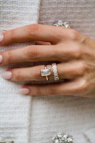 Round Swirl Semi Pave Engagement Ring – 1 CT Moissanite Diamond