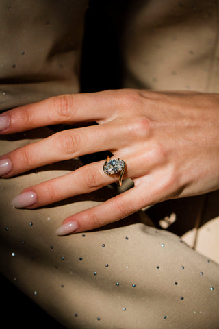 Round Swirl Semi Pave Engagement Ring – 1 CT Moissanite Diamond