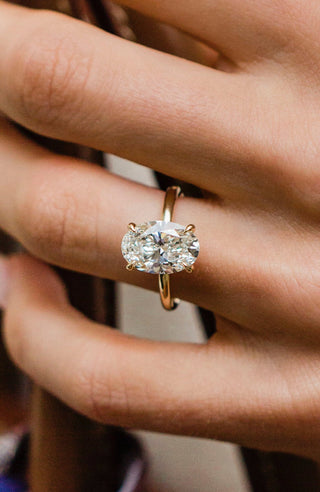 Round Swirl Semi Pave Engagement Ring – 1 CT Moissanite Diamond