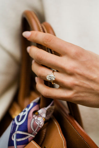 Round Swirl Semi Pave Engagement Ring – 1 CT Moissanite Diamond